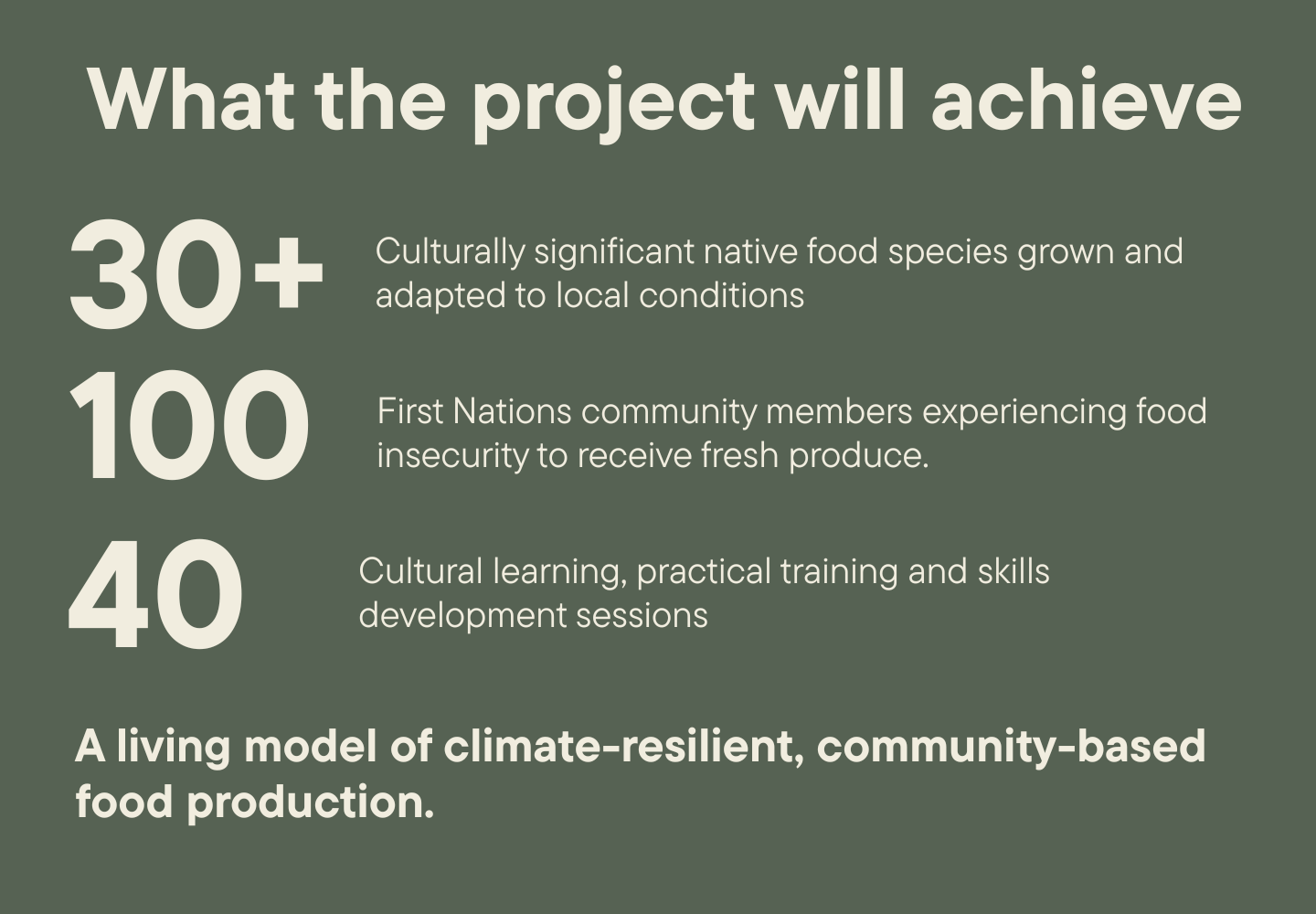 What the project will achieve